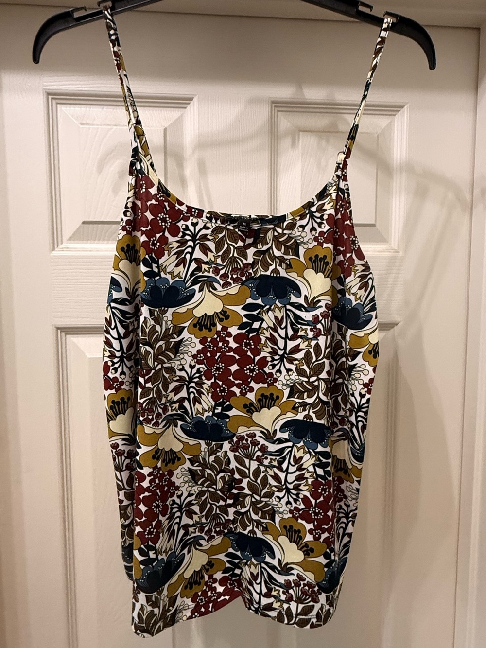 The Limited Floral Spaghetti-Strap Camisole in Mustard, Navy, Maroon and Cream